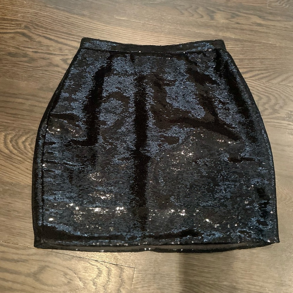 Dark Brown Sequin Mini Skirt